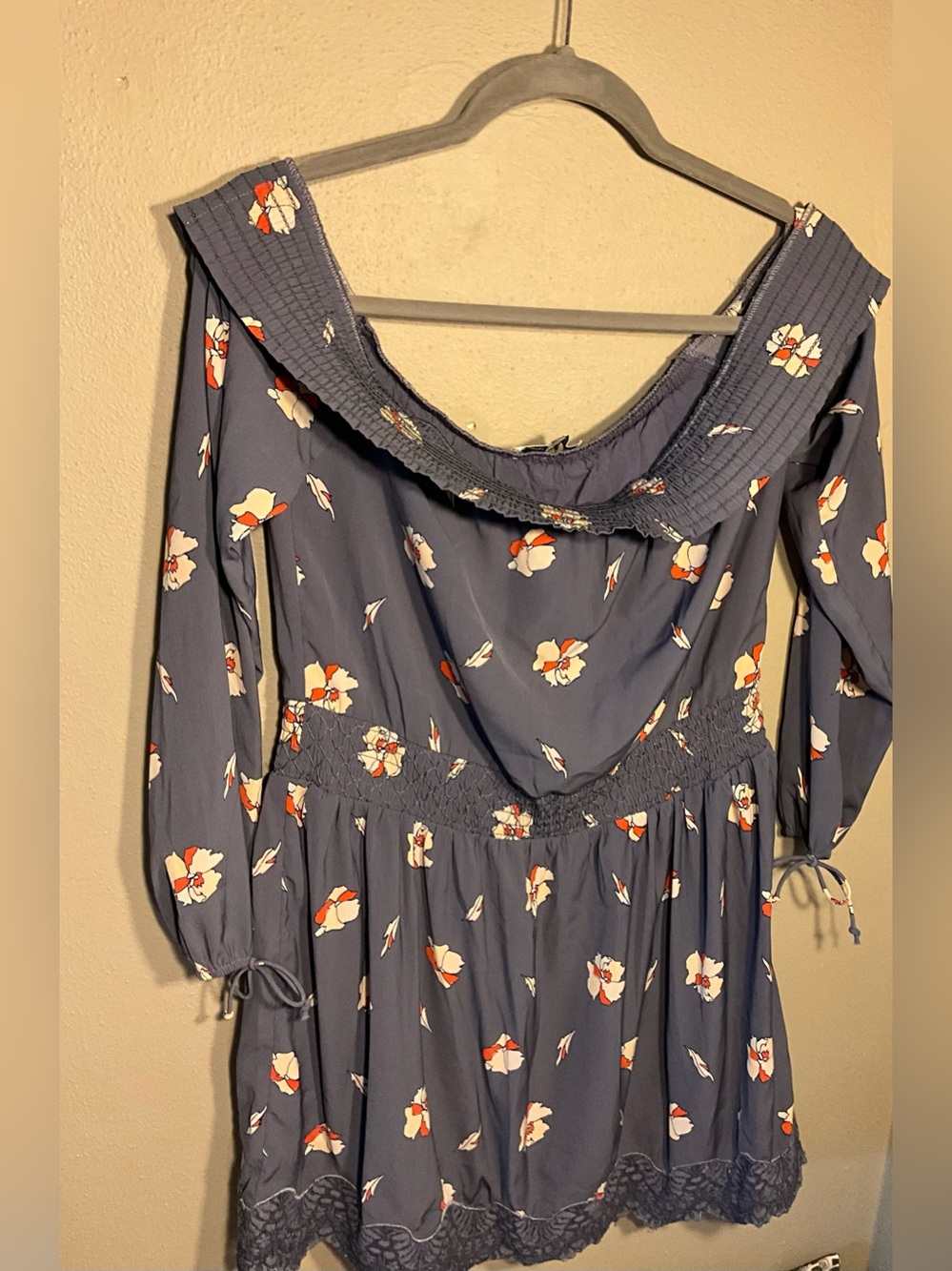 Abercrombie & Fitch  Scoop-Neck Long Sleeve Women’s Dress L- Blue